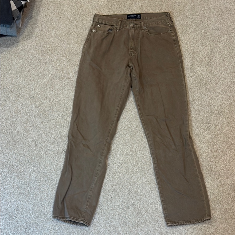 Brown Straight-Leg Jeans